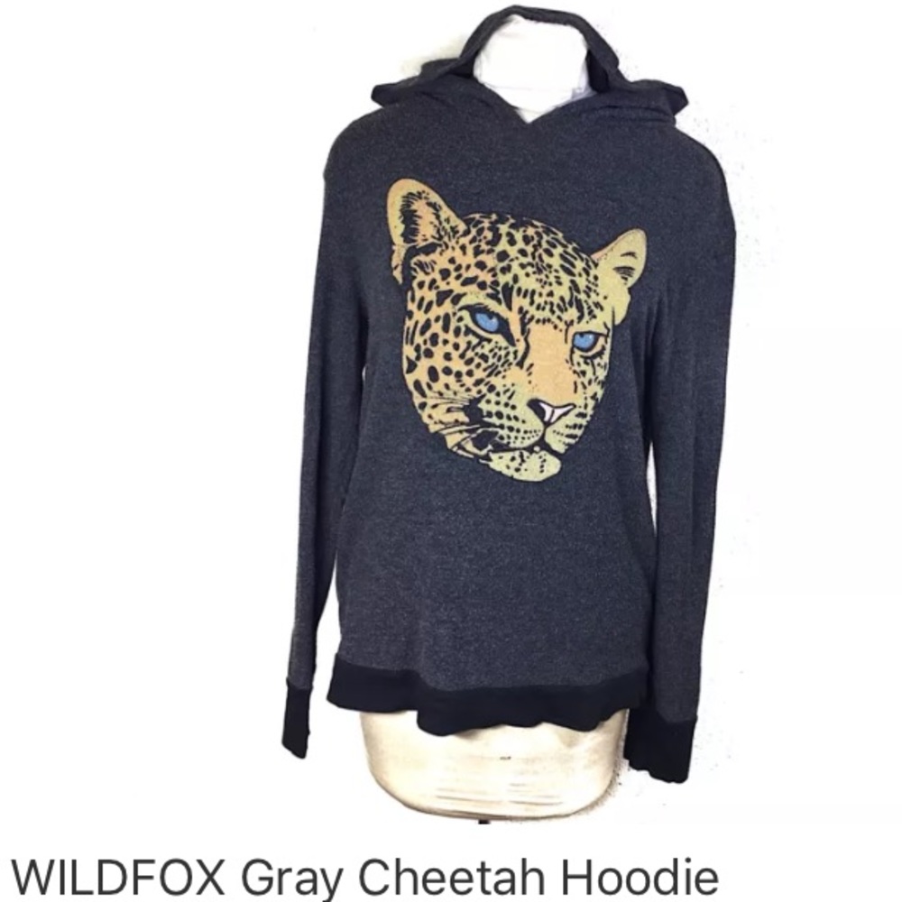 WILDFOX Gray Cheetah Hoodie